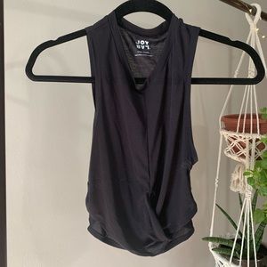 Athletic Wear Black Wrap Crop Top